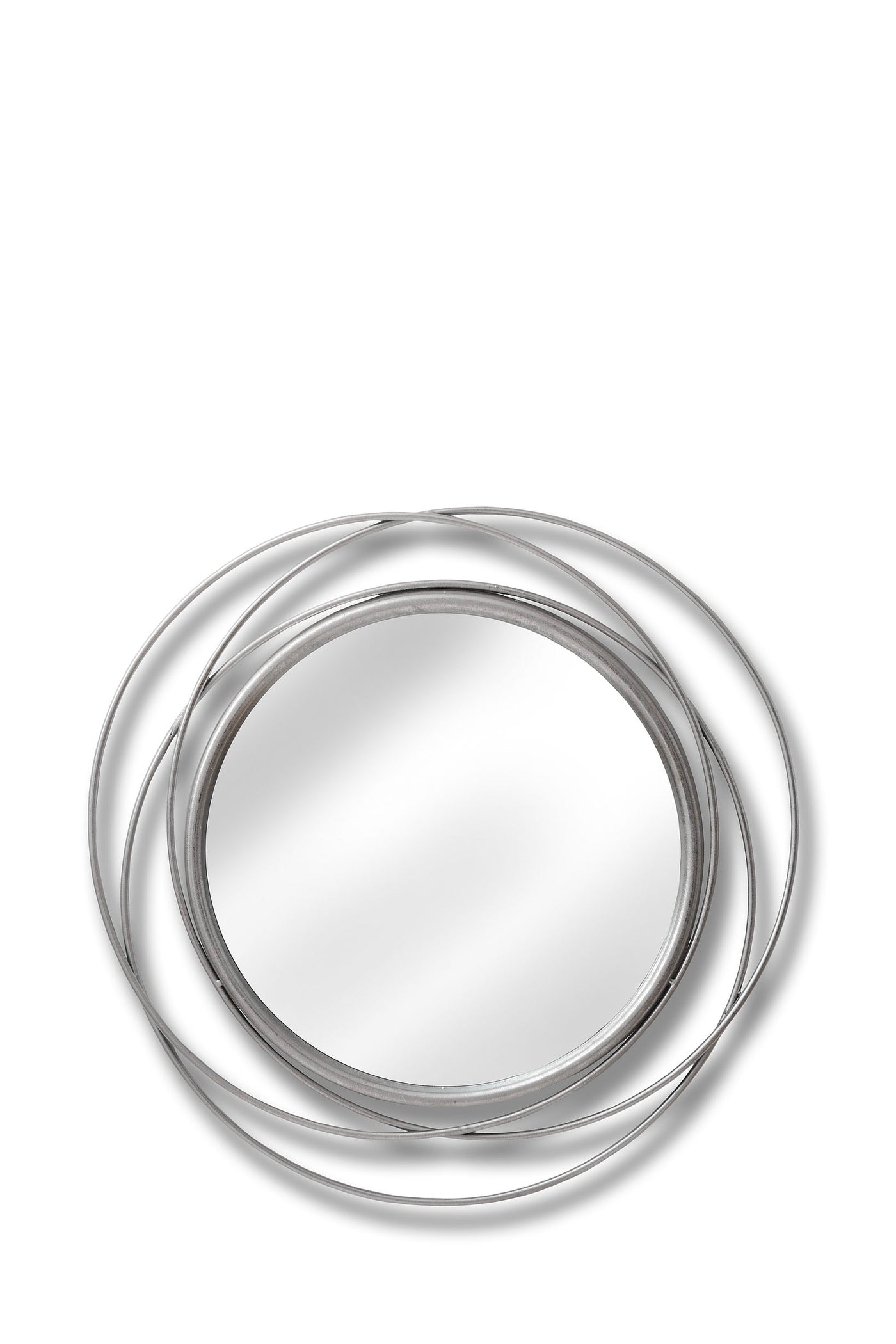 Abstract Circular Wall Mirror - Silver