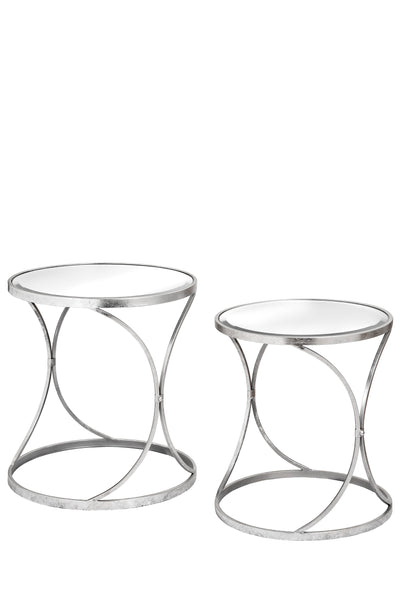 Circular Tables - Silver Curved (Set Of 2)