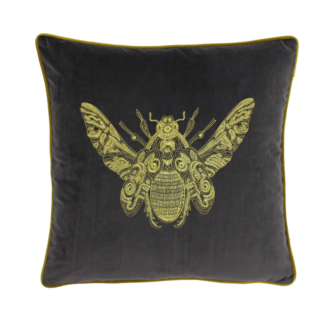 Cushion - Bee Velvet Grey 50x50cm