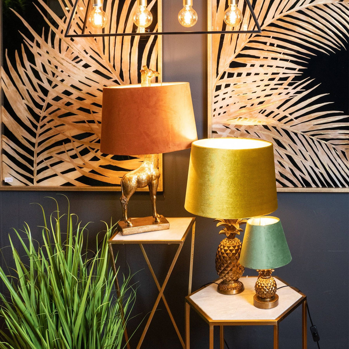 Exotica - Giraffe Table Lamp Gold & Orange