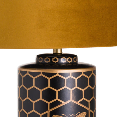 Honeycomb Bee - Table Lamp Black & Mustard