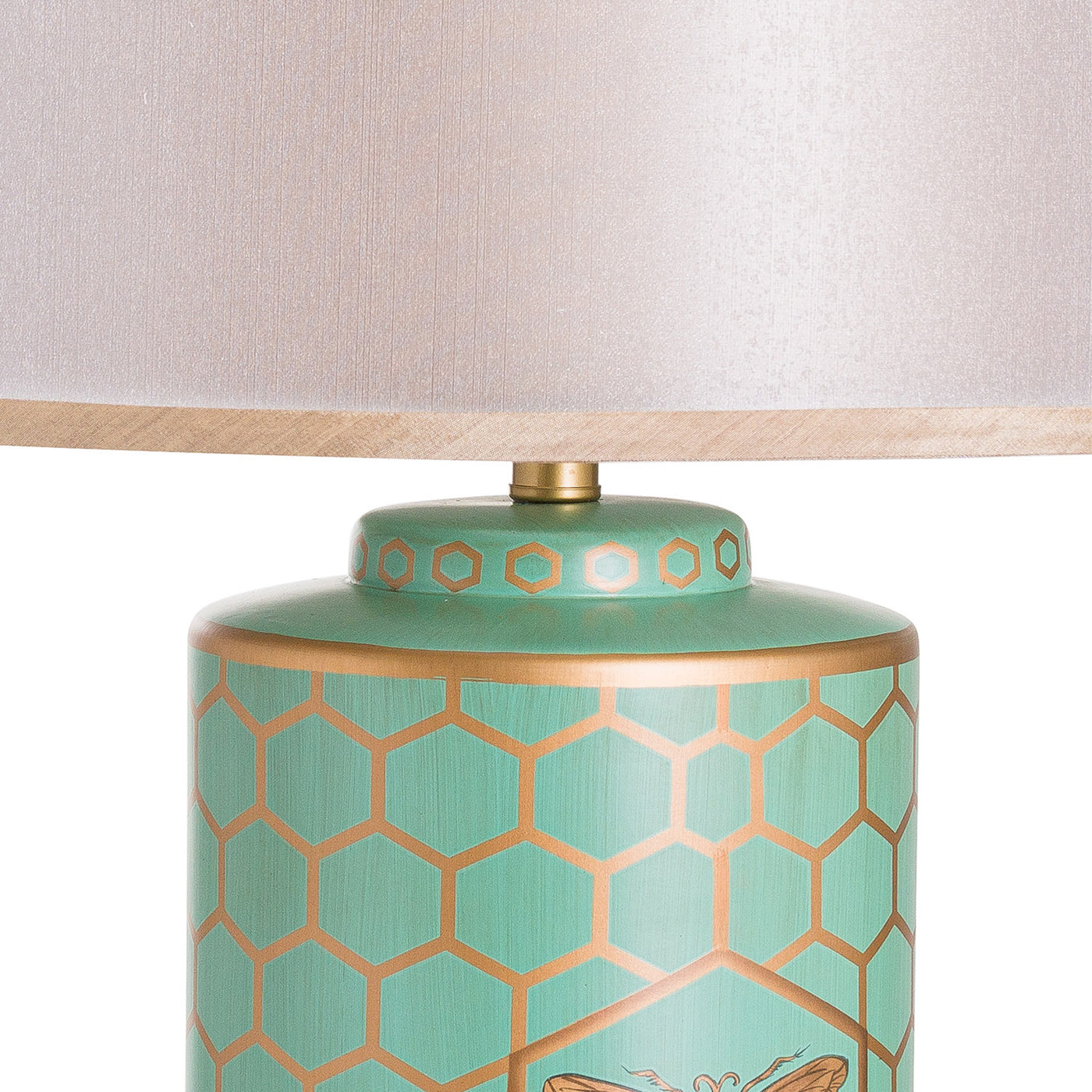 Honeycomb Bee - Table Lamp Green & White
