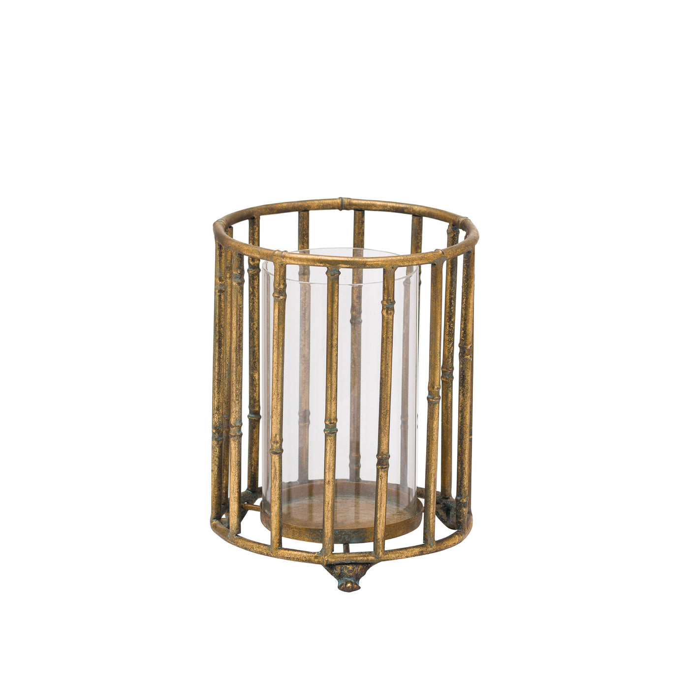 Lantern Metallic Bamboo 22cm - Gold