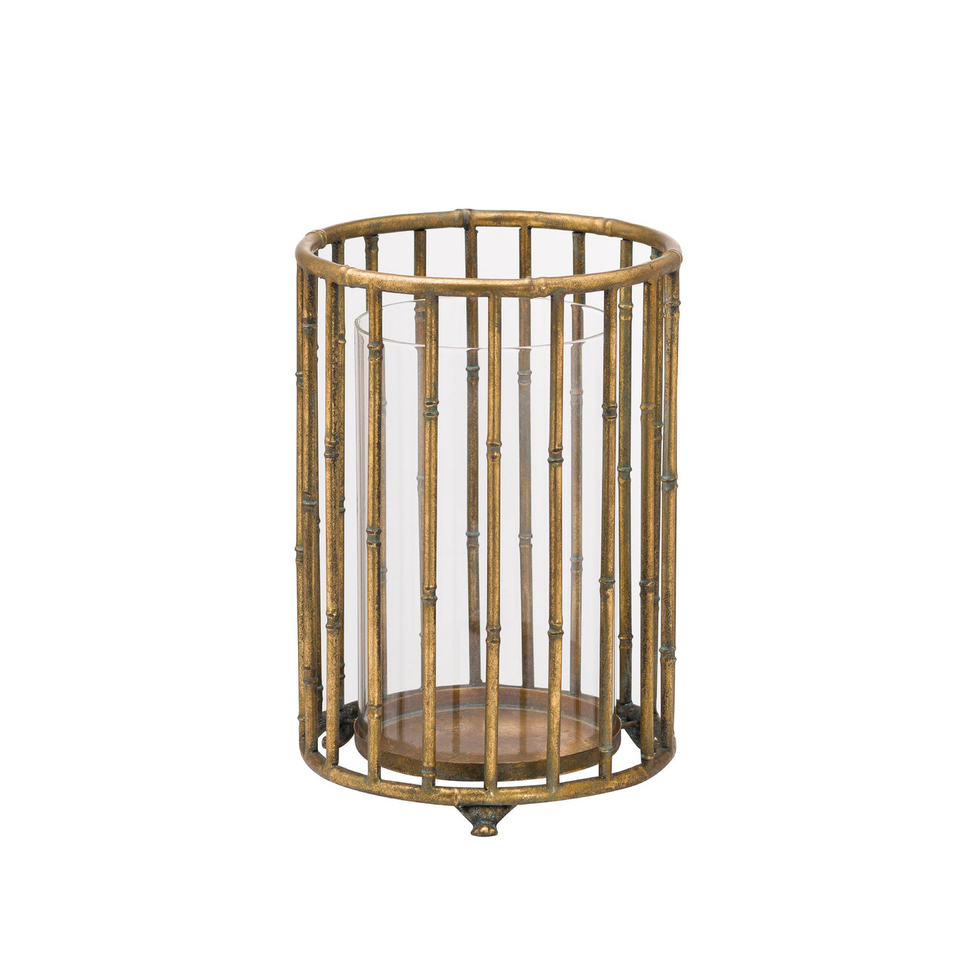 Lantern Metallic Bamboo 32cm - Gold