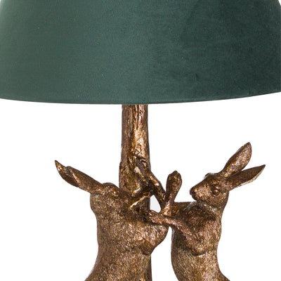 Marching Hares - Table Lamp Gold & Green