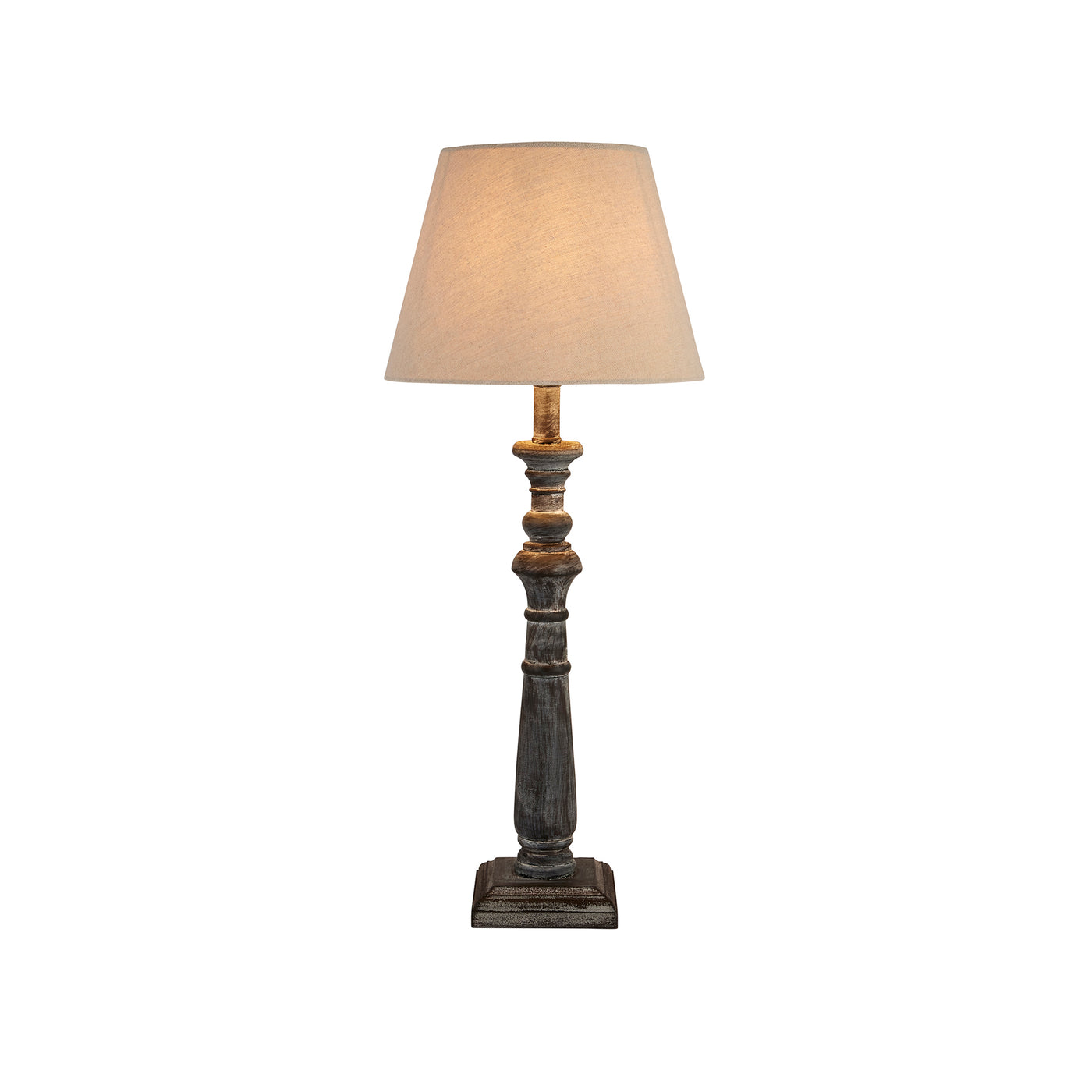 Paphos - Column Table Lamp Grey & Beige