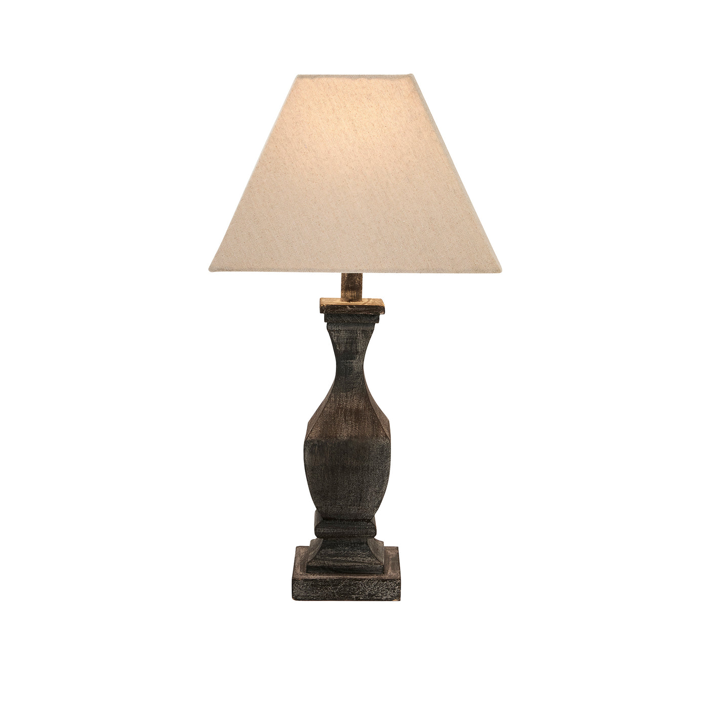 Paphos - Fluted Table Lamp Grey & Beige