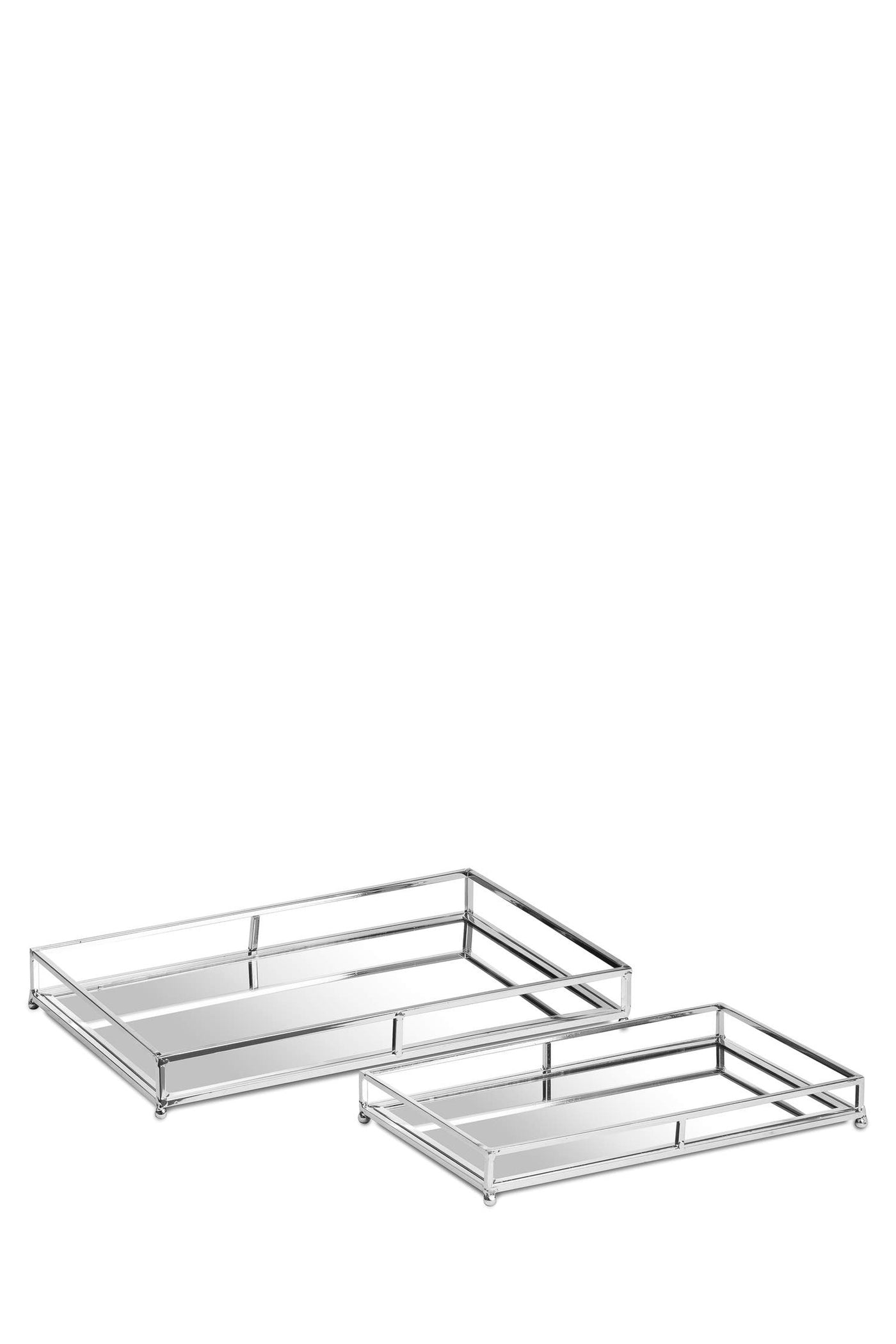 Trays Rectangular - Silver (Set Of 2)