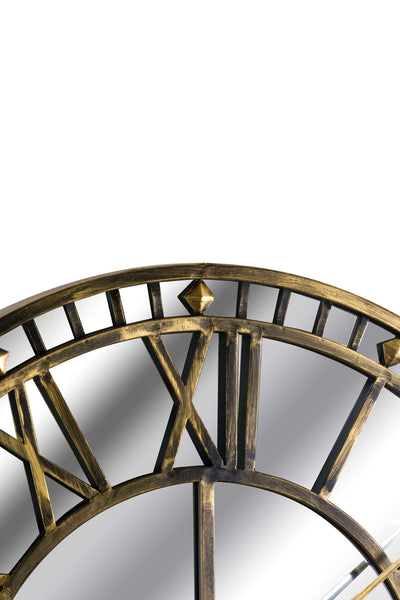 Mirrored Clock - Brass